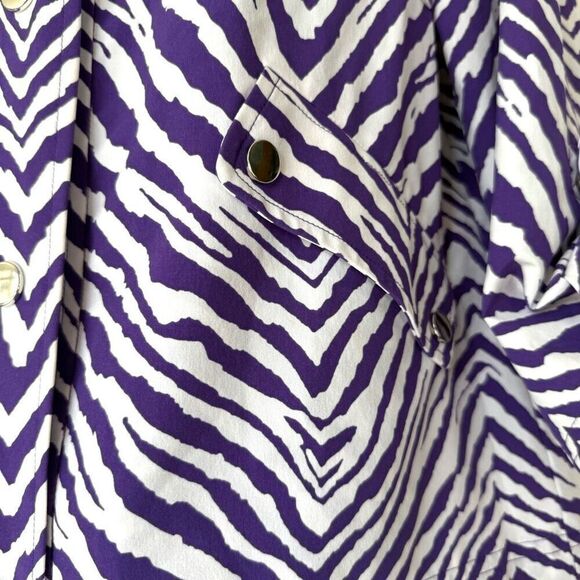 Chicos Zenergy Women’s Neema Jacket Purple Jasper Zhara Zebra Print - Picture 4 of 11